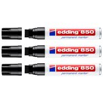 Marqueur Permanent 850 Noir Pointe Large Biseautée 5-15 mm x 3 EDDING