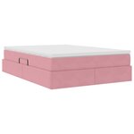 vidaXL Lit avec rangement et matelas Rose 140 x 190 cm Velours