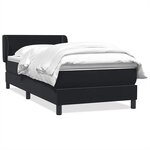 vidaXL Sommier à lattes de lit avec matelas noir 80x220 cm velours