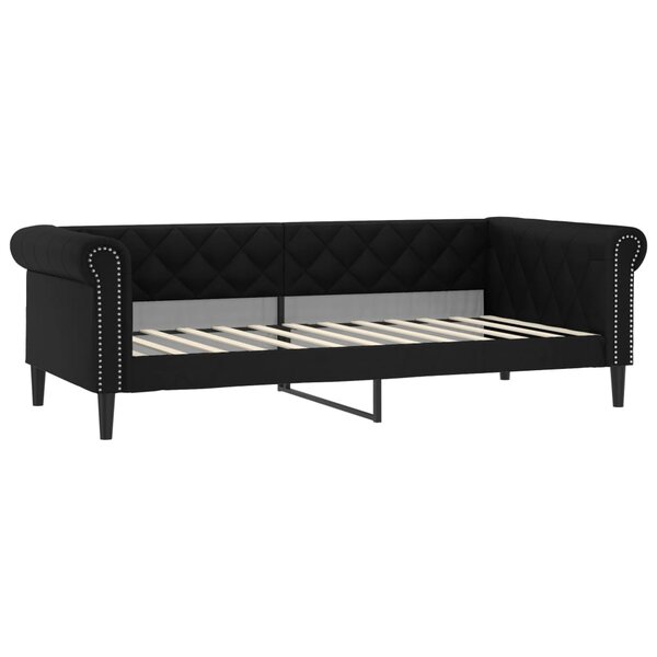 vidaXL Lit de jour sans matelas noir 100x200 cm similicuir