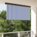 vidaXL Store Roulant Extérieur Rayé Bleu et blanc 220 x 250 cm tissu