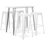 vidaXL Ensemble de bar 5 Pièces Blanc