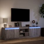 vidaXL Meuble TV avec LED sonoma gris 180x34x50 cm bois d'ingénierie