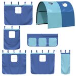 vidaXL Rideaux pour lit mezzanine avec tunnel bleu polyester