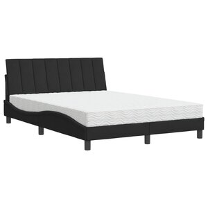 vidaXL Lit avec matelas noir 140x200 cm velours