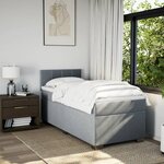 vidaXL Sommier à lattes de lit et matelas Gris clair 90x190 cm Tissu