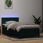vidaXL Sommier à lattes de lit et matelas et LED vert foncé 80x220 cm velours