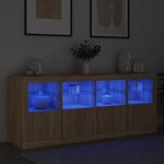 vidaXL Buffet avec lumières LED chêne sonoma 163x37x67 cm