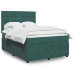 vidaXL Sommier à lattes de lit et matelas Vert foncé 140x200cm Velours