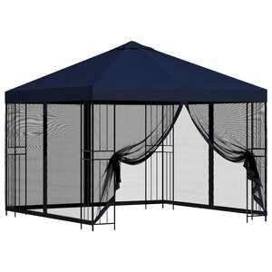 vidaXL Abri de jardin avec parois 3 x 3 m Bleu Polyester et Acier