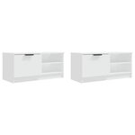 vidaXL Meubles TV 2 Pièces Blanc 80x35x36 5 cm Bois d'ingénierie