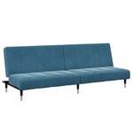 vidaXL Canapé-lit à 2 places avec repose-pied bleu velours