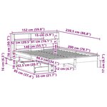 vidaXL Lit bibliothèque sans matelas 140x200 cm bois massif de pin