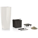 LECHUZA Jardinière Cubico Alto 40 ALL-IN-ONE Blanc brillant 18230