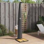 vidaXL Douche d'extérieur noir 55x60x224 cm résine tressée bois acacia