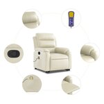 vidaXL Fauteuil inclinable de massage Crème Similicuir