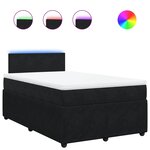 vidaXL Sommier à lattes de lit avec matelas noir 120x190 cm velours