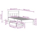 vidaXL Cadre de lit sans matelas blanc 75x190 cm bois de pin massif