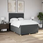 vidaXL Sommier à lattes de lit avec matelas Gris foncé 140x190cm Tissu