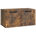 vidaXL Meuble TV mural Chêne fumé 59 5 x 31 x 30 cm Bois d'ingénierie