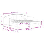vidaXL Lit de jour avec gigogne sans matelas taupe 90x200 cm