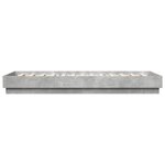 vidaXL Cadre de lit avec lumières LED gris béton 100x200 cm