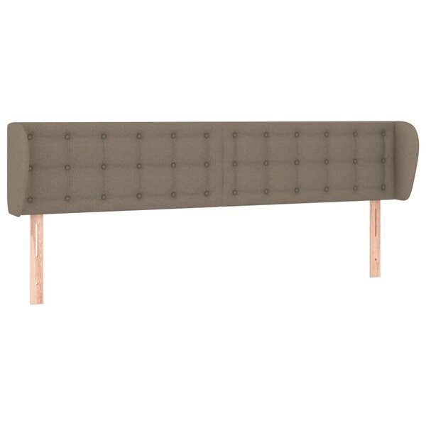 vidaXL Tête de lit avec oreilles Taupe 203x23x78/88 cm Tissu