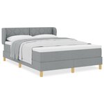Lit box spring vidaXL avec matelas Gris clair 140x200 cm Tissu