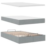 vidaXL Cadre de lit ottoman avec matelas gris clair 120x190 cm tissu