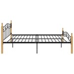 vidaXL Cadre de lit sans matelas noir métal bois chêne 200x200 cm