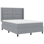 vidaXL Lit à ressorts avec matelas Gris clair 160 x 200 cm tissu