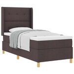 vidaXL Lit à ressorts avec matelas Marron foncé 80 x 200 cm tissu