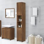 vidaXL Armoire de bain Chêne marron 30x30x183 5 cm Bois d'ingénierie