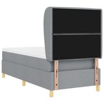 vidaXL Lit à ressorts avec matelas Gris clair 190 x 90 cm tissu