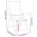 vidaXL Chaises inclinables de jardin lot de 6 taupe tissu bois massif