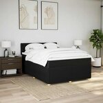 vidaXL Sommier à lattes de lit avec matelas Noir 140x190 cm Tissu