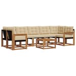vidaXL Ensemble de canapés d'extérieur 8 pc Naturel et Beige