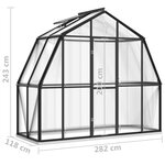 vidaXL Serre avec cadre de base anthracite 3 3 m² aluminium