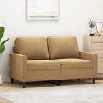 vidaXL Canapé à 2 places Marron 120 cm Velours