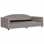 vidaXL Lit de jour avec gigogne et matelas taupe 100x200 cm tissu