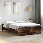 vidaXL Cadre de lit sans matelas chêne fumé 140x190 cm