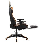 vidaXL Chaise de jeu avec repose-pied Noir et orange Cuir artificiel