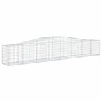 vidaXL Paniers à gabions arqués 4 Pièces 400x50x60/80 cm Fer galvanisé
