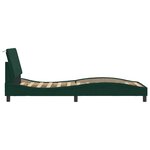 vidaXL Cadre de lit avec LED sans matelas Hanko vert foncé 90x190 cm velours