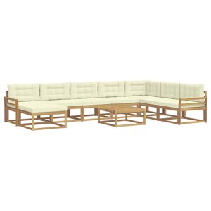 vidaXL Ensemble de canapés d'extérieur 9 pc Blanc et crème