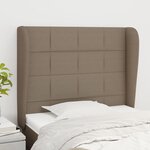 vidaXL Tête de lit avec oreilles Taupe 93x23x118/128 cm Tissu