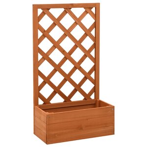 vidaXL Jardinière à treillis de jardin Orange 50x25x90cm Bois de sapin