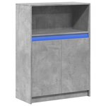 vidaXL Buffet avec LED gris béton 72x34x100 cm bois d'ingénierie