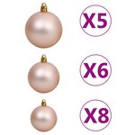 vidaXL Arbre de Noël artificiel pré-éclairé et boules noir 120 cm PVC