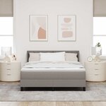 vidaXL Lit ressort avec matelas - taupe  140 x 200 cm  tissu
